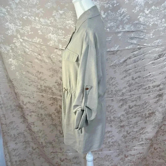 Zara Beige Women's Button Up Utility Jacket Size M - Picture 4 of 9